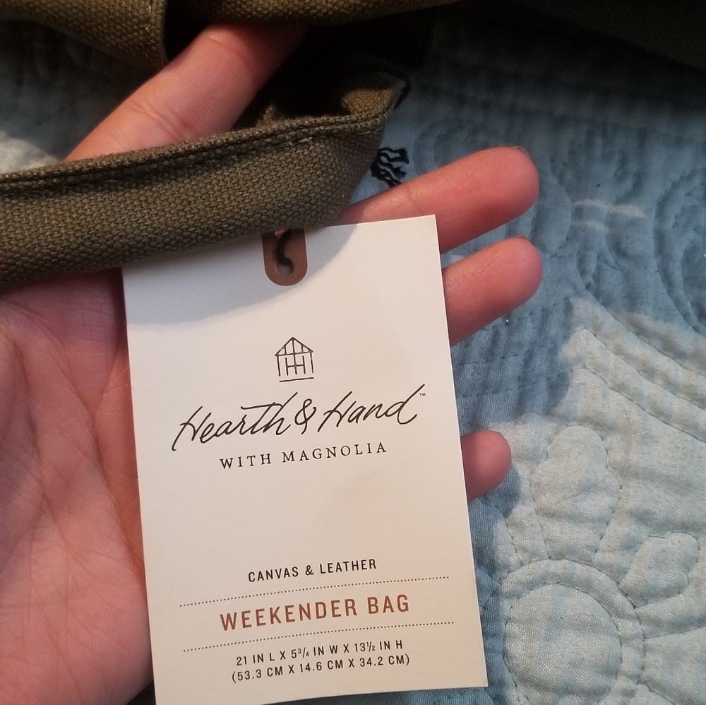 NWT Canvas Weekender Bag by Hearth and Hand - Picture 4 of 6